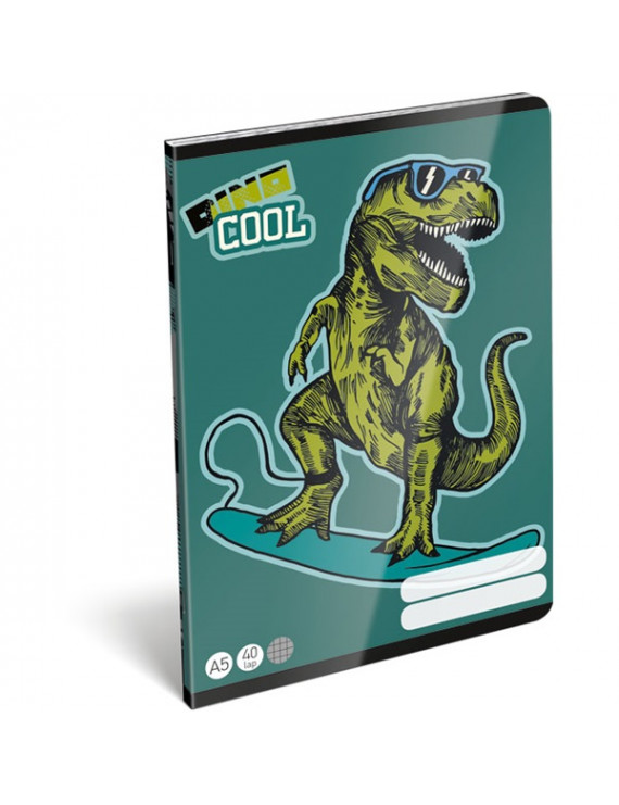 Lizzy Dino Cool 22969299 FSC A5 40 lapos tűzött kockás füzet