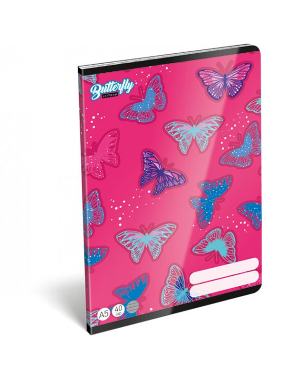 Lizzy Lollipop Butterfly 22967515 FSC A5 40 lapos tűzött vonalas füzet