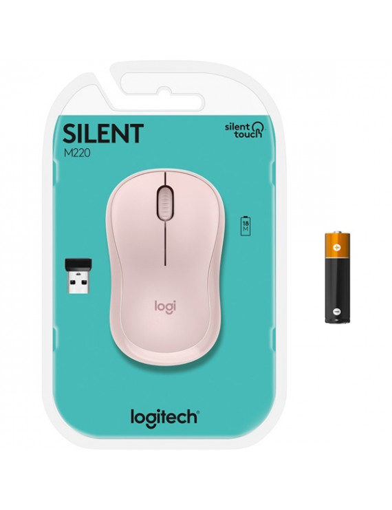 Logitech M220 Silent vezeték nélküli rózsaszín egér