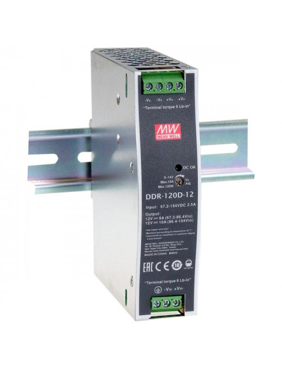 MEAN WELL DDR-120B-24 24VDC 4,2A 120W 4kV-ig szigetelt 1 kimenetű DC/DC konverter