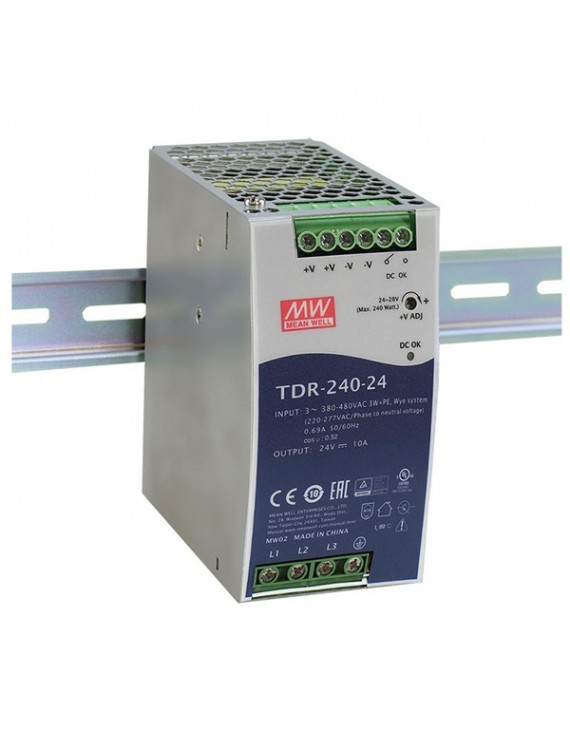 MEAN WELL TDR-240-24 24V 10A 240W DIN sínre szerelhető tápegység