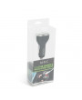 MNC 55054BK Autós szivargyújtó adapter 2xUSB feszültségmérővel és árammérővel fekete