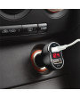MNC 55054BK Autós szivargyújtó adapter 2xUSB feszültségmérővel és árammérővel fekete