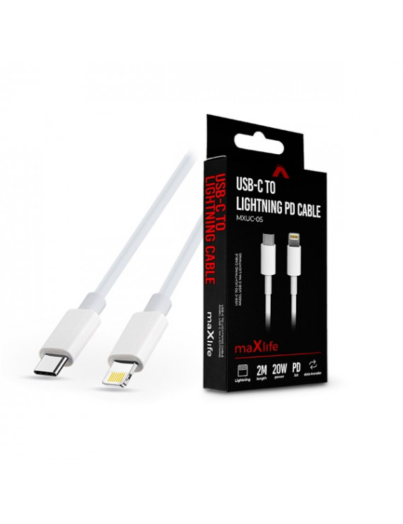 Maxlife TF-0138 Type-C - Lightning 2 m-es vezetékkel PD3.0 Cable - 20W adat- és töltőkábel