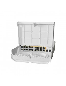 MikroTik netPower 16P 16port GbE LAN PoE 2xSFP+ port kültéri PoE Switch
