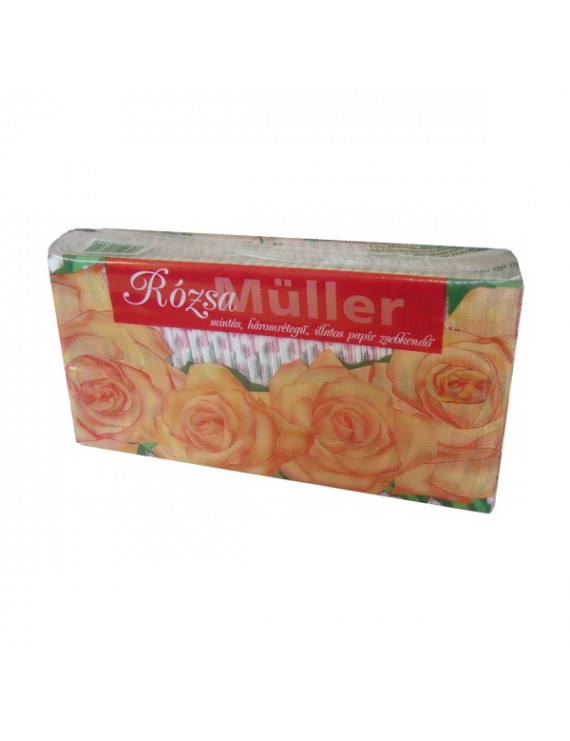 Müller rózsa illatú 3 rétegű 80 db/csomag papír zsebkendő