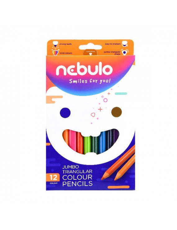 Nebulo jumbo háromszög alakú 12 db/csomag színes ceruza készlet