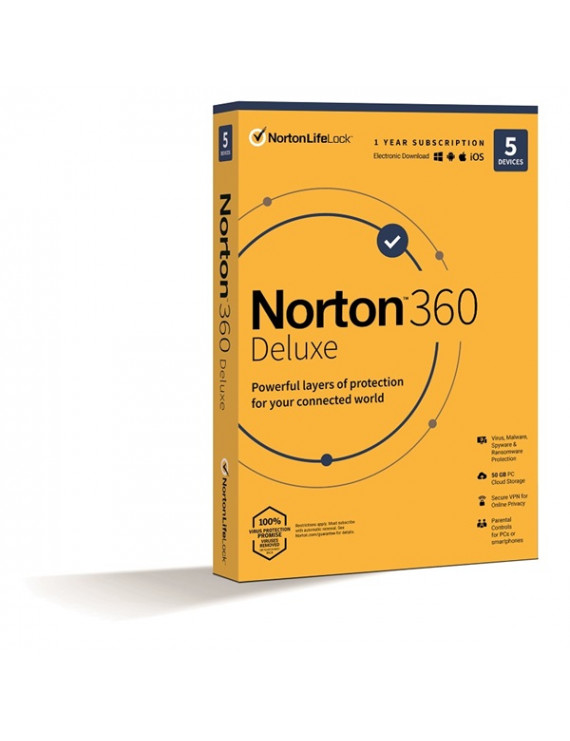 Norton 360 Deluxe 50GB HUN 1 Felhasználó 5 gép 1 éves dobozos vírusirtó szoftver