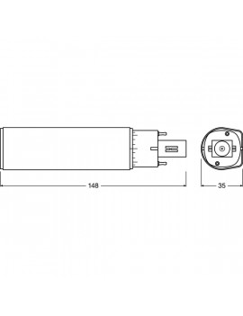 Osram DULUX D matt búra/5W/600lm/4000K/G24d-1 egy végén fejelt LED cső