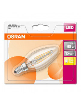 Osram Star átlátszó üveg búra/6,5W/806lm/2700K/E14 LED gyertya izzó