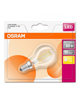 Osram Star átlátszó üveg búra/6,5W/806lm/2700K/E14 LED kisgömb izzó