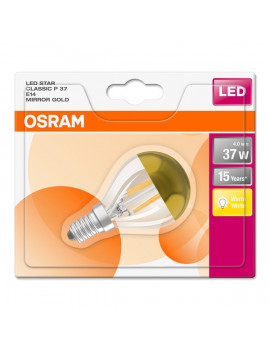 Osram Star üveg búra/4W/420lm/2700K/E14 arany tetőtükrös LED kisgömb izzó