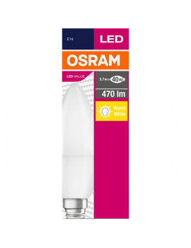 Osram Value opál búra/5,5W/470lm/2700K/E14 LED gyertya izzó