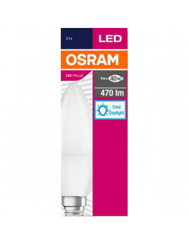 Osram Value opál búra/5,5W/470lm/6500K/E14 LED gyertya izzó