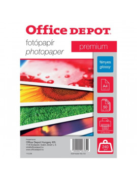 Office Depot Premium A4 240g fényes 50db fotópapír