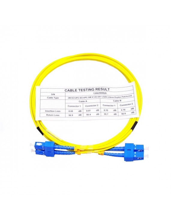 Optic 2m SC/UPC - SC/UPC SM 9/125 OS2 LSOH DLX Optikai Patch kábel