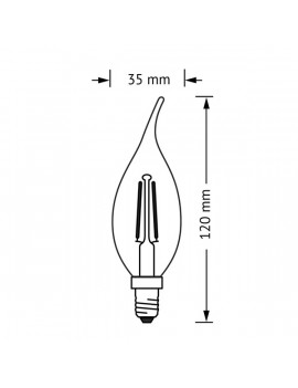 Osram Star Filament 2,8 W/827 25 E14 250 lumen LED gyertya láng izzó