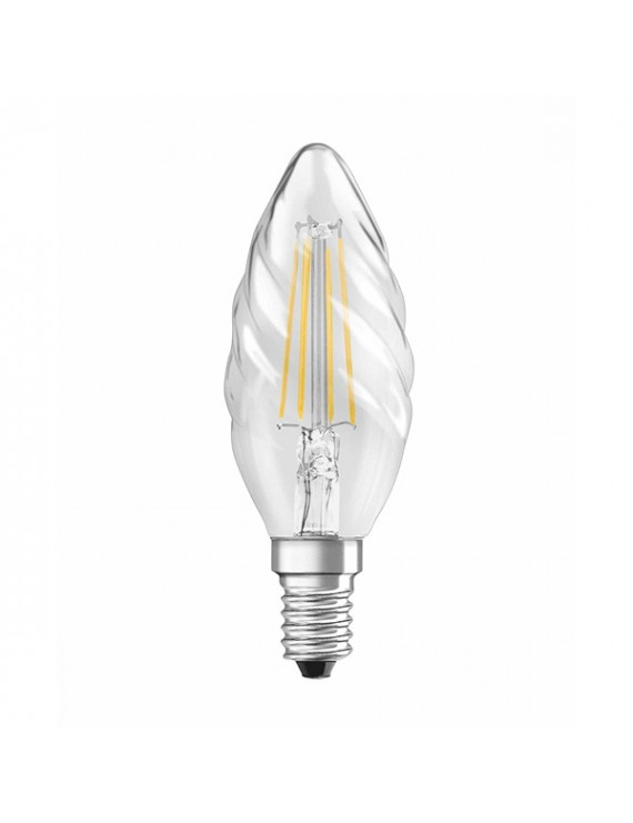 Osram Star átlátszó üveg búra/4W/470lm/2700K/E14/100mm LED csavart gyertya izzó