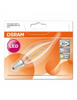 Osram Star átlátszó üveg búra/4W/470lm/2700K/E14/121mm LED gyertya izzó