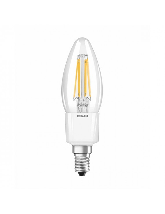 Osram Superstar átlátszó üveg búra/4,5W/827 E14/97mm dimmelhető LED gyertya izzó