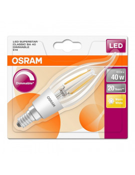 Osram Superstar átlátszó üveg búra/4,5W/470lm/2700K/E14/119mm  szabályozható LED gyertya izzó