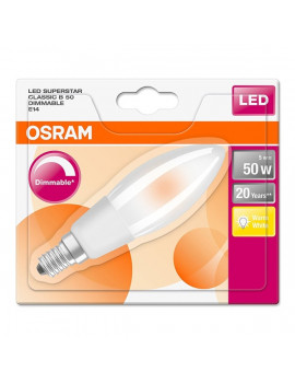 Osram Superstar opál üveg búra/6,5W/806lm/2700K/E14  szabályozható LED gyertya izzó