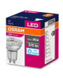 Osram Value PAR16 üveg ház/6,9W/575lm/3000K/GU10/230V/meleg fehér/120fok LED spot izzó