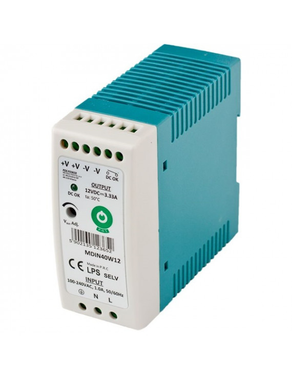 POS POWER MDIN40W12 12V/3,33A 40W DIN sínre szerelhető LED tápegység