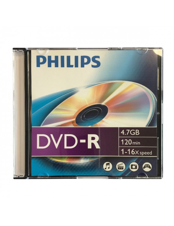 Philips DVD-R 4,7 GB 16x slim tokos DVD lemez