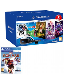 Playstation VR szemüveg + VR kamera v2 + Mega Pack 3 PS4/PS5 játékszoftver csomag + Marvel`s Iron Man VR