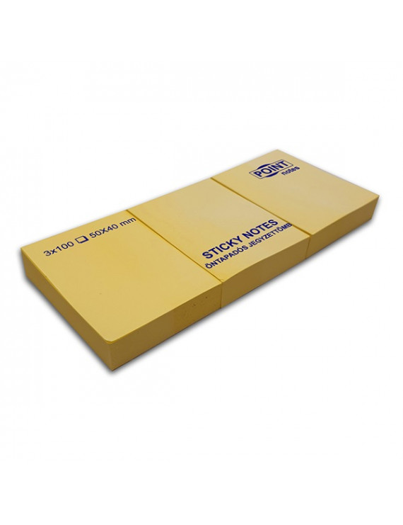 Point 40x50 3db/csomag sárga öntapadós jegyzettömb