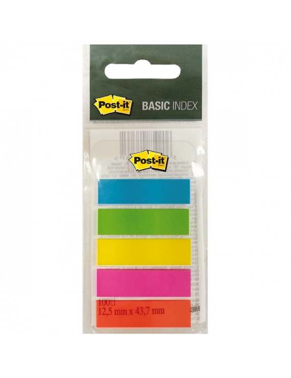 Post-it Basic 12x43mm 5x20lap élénk színű  jelölőcímke