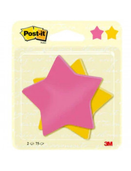 Post-it Csillag alakú 2x75lap 70,5x70,5mm öntapadó jegyzettömb