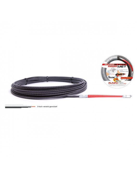 RUNPOTEC 300200 RUNPOGLEITER fejjel/25m/átmérő:4mm/fém vezetékbehúzó