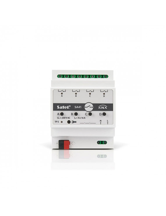 SATEL KNXSA41 4 csatornás/4 független áramkör relével/INTKNX2-be köthető/NO/NC mód/KNX modul