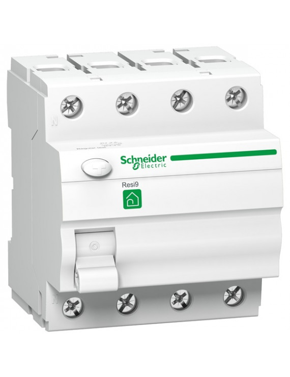 Schneider R9R11425 RESI9 AC osztály, 25A, 30mA 4 pólusú áram-védőkapcsoló