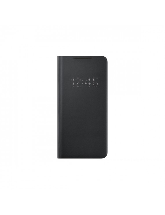 Samsung OSAM-EF-NG996PBEG Galaxy S21 Plus LED view fekete oldalra nyíló tok