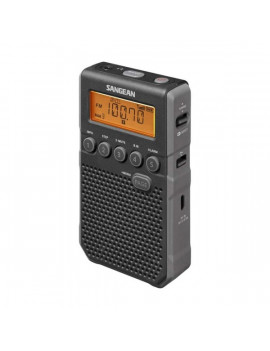 Sangean DT-800 digitális szintézeres FM-RDS hangszórós fekete zsebrádió