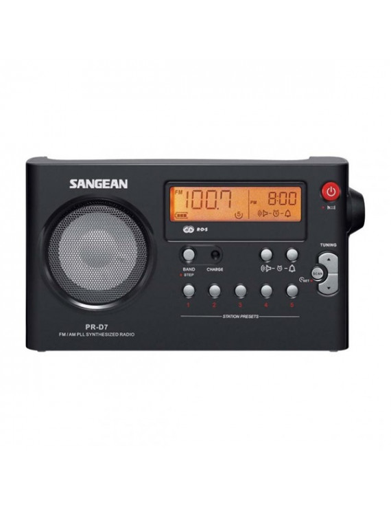 Sangean PR-D7PACKAGE B hordozható szintézeres AM/FM fekete táskarádió