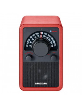 Sangean WR-15 BT FM/AM/Bluetooth fa dobozos piros bőr asztali rádió