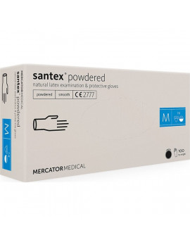 Santex púderes M-es méret 100db/doboz latex kesztyű