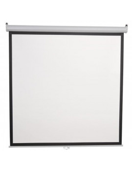 Sbox PSA-112 4:3 200x200 cm távirányítható matt fehér elektromos vetítővászon fekete kerettel