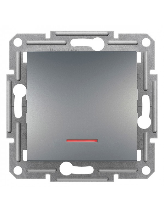 Schneider EPH1600162 ASFORA jelzőfényes/rugós bekötés/acél egypólusú nyomó