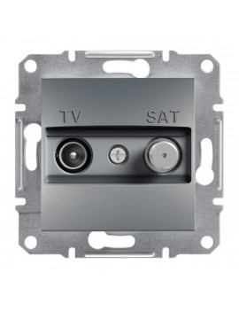 Schneider EPH3400262 ASFORA átmenő/4 dB/acél TV/SAT aljzat