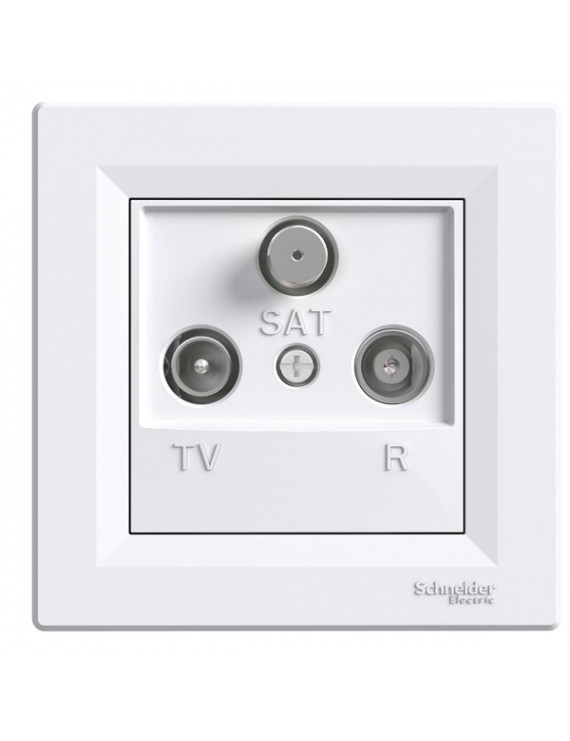 Schneider EPH3500221 ASFORA átmenő/4 dB/fehér TV/R/SAT aljzat