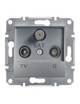 Schneider EPH3500262 ASFORA átmenő/4 dB/acél TV/R/SAT aljzat