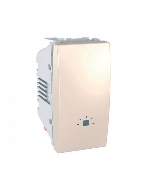 Schneider MGU3.106.25L Unica lámpajeles/rög.keret nélkül/1 modulos/krém egypólusú nyomó