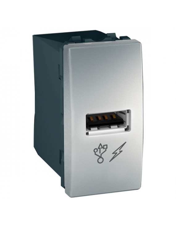 Schneider MGU3.428.30 Unica rög.keret nélkül/1 modulos/1A/alumínium USB töltő