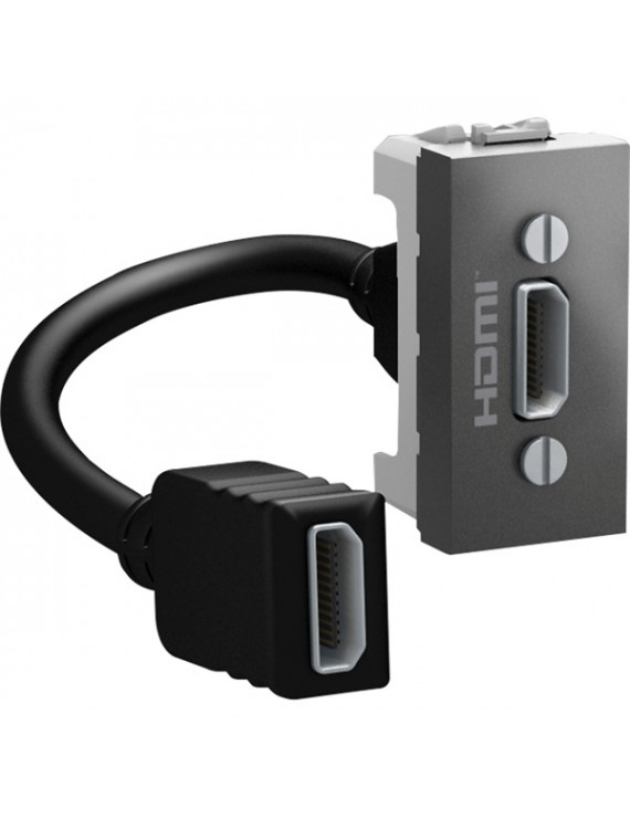 Schneider MGU3.430.12 Unica rög.keret nélkül/1 modulos/grafit HDMI csatlakozó