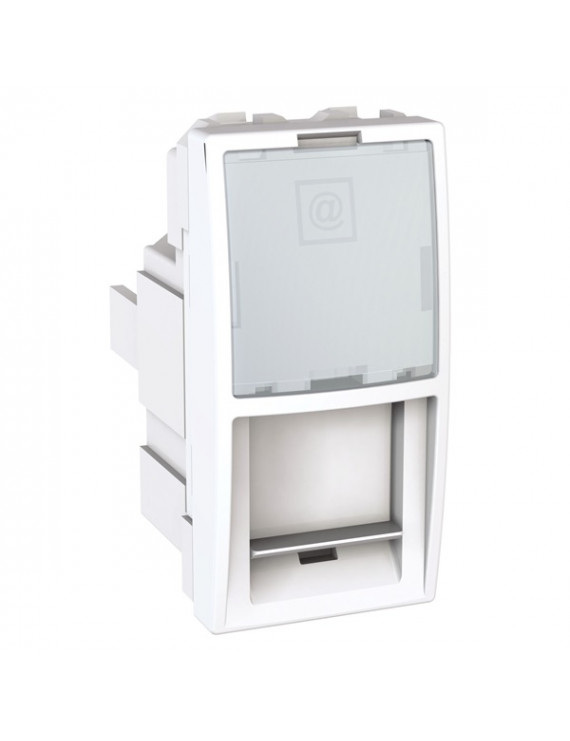 Schneider MGU3.444.18 Unica 1xRJ45/Cat6A/rög.keret nélkül/1 modulos/fehér UTP aljzat
